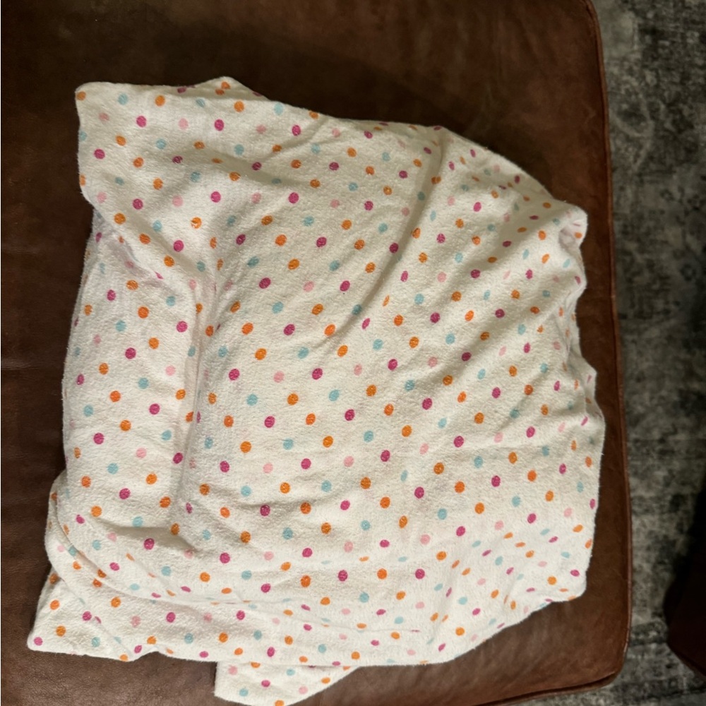 TWIN flannel polka dot sheet set